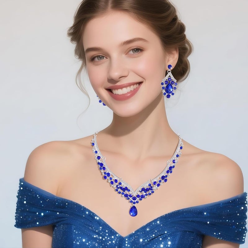 Kamirola Tiaras and Crowns for Women,Tiaras Earrings Necklace, Crystal Bridal Jewelry Set, Costume Party Halloween Prom Pageant Jewelry for Women (TR28) - Image 5